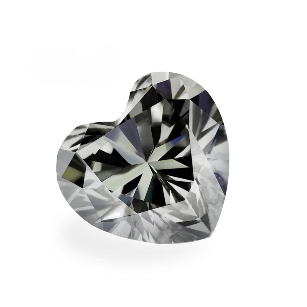 Loose Moissanite Grey Clean Heart Cut 7.50 MM