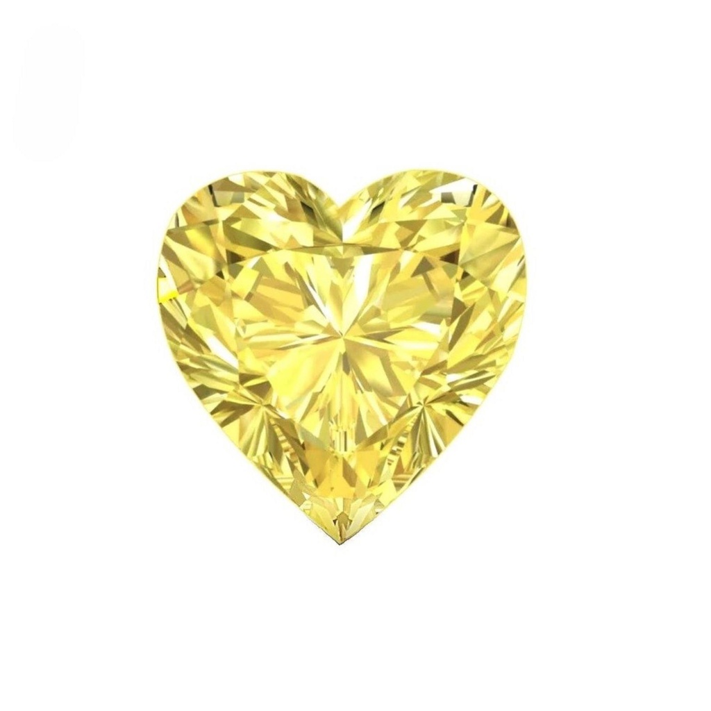 Loose Moissanite Canary Vivid Yellow Clean Heart Cut 18.00 MM