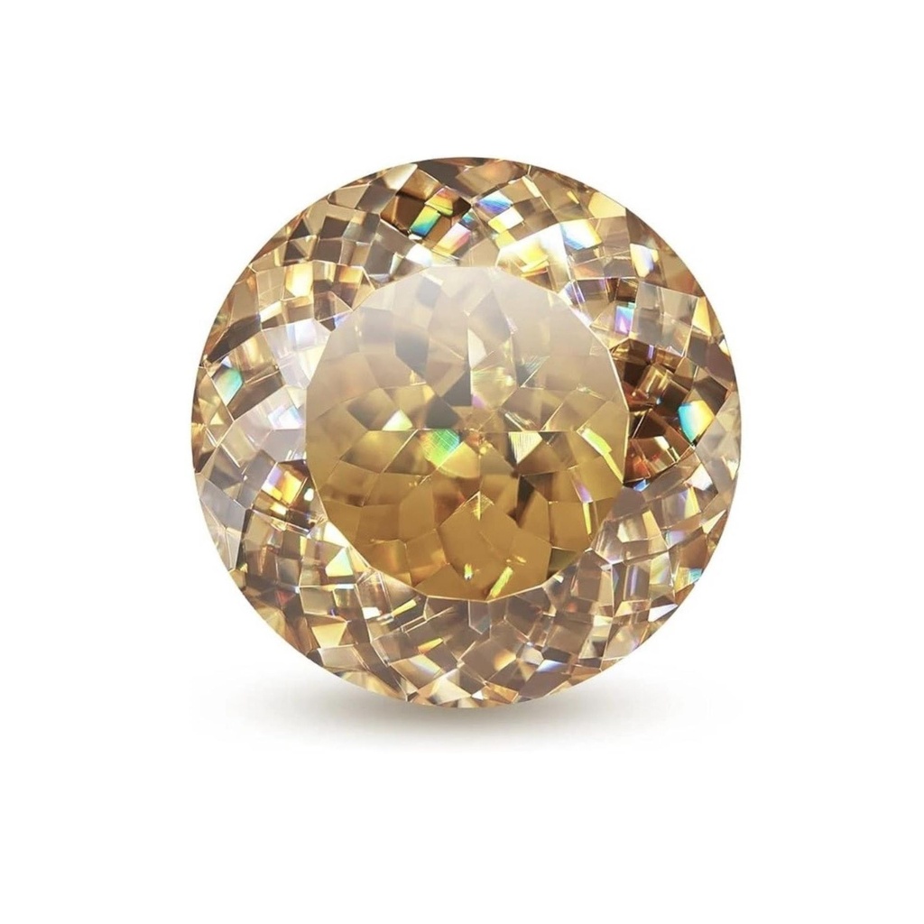 Loose Moissanite Brown Clean Portuguese Cut 10.50 MM