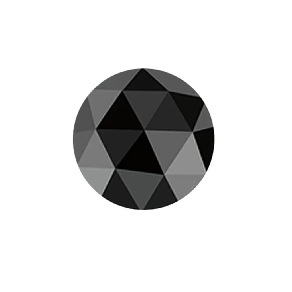 Loose Moissanite Black Clean Rose Cut Round 12.00 MM