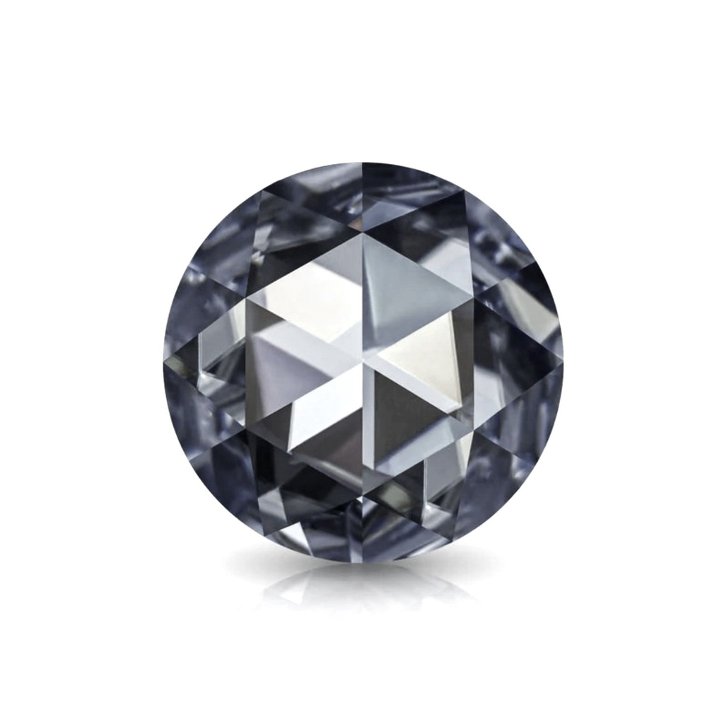 Loose Moissanite Grey Clean Rose Cut Round 16.00 MM