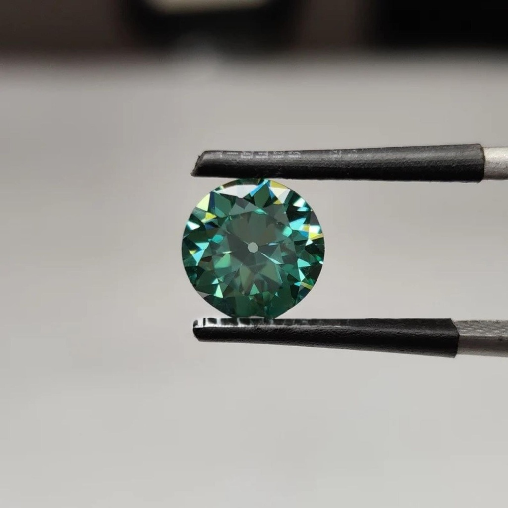 Loose Moissanite Emerald Vivid Green Clean Old European Cut 7.00 MM
