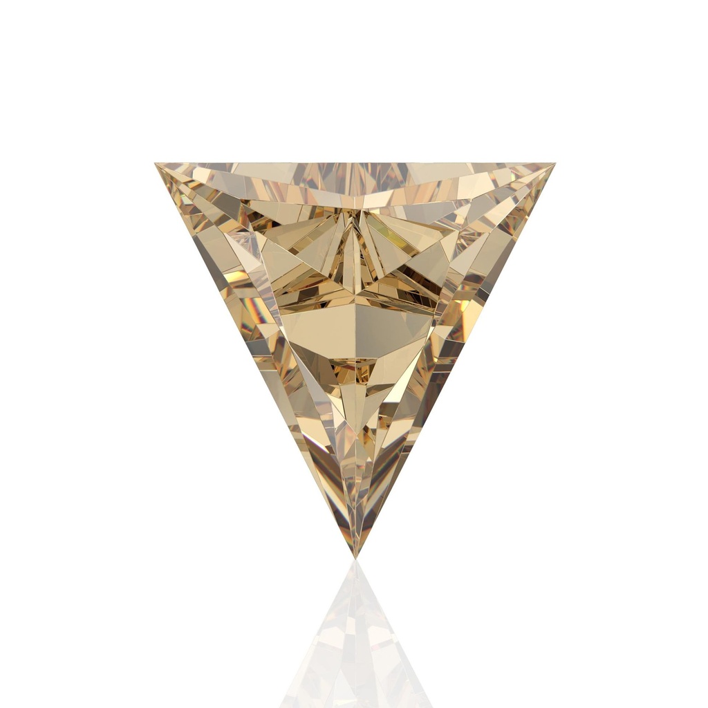 Loose Moissanite Brown Clean Triangle Cut 7.50 MM