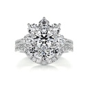 Round Diamond Floral Style Bridal Set For Women