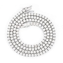 Round Cut  Diamond Sterling Silver Customized Tennis Chain Necklace