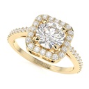  1.00CT Round Cut Halo Diamond Engagement Ring For Women