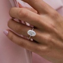 Oval Cut Stone Hidden Halo Engagement Ring for Women