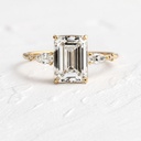 Emerald Diamond 5 Stone Engagement Ring for Women