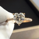 Heart Diamond Solitaire With Accents Engagement Ring for Women