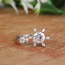 Round And Marquise Diamond Engagement Ring for Women