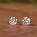 Round Cut Stone Stud Earring For Women