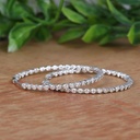 Round Cut Stone Inside Outside Hoop Earring For Women