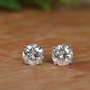Round Cut Diamond  4 Prong Stud Earrings For Women