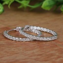 Round Cut Stone Hoop Earring For Women