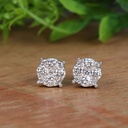 Round Cut  Solitaire Stud Earring For Women