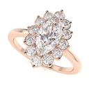  1.00CT Bridal Ring Marquise Halo style 14K White Gold Lab Grown Diamond Engagement Ring - Yali model