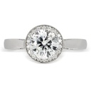 Round Cut Diamond Hidden Halo Engagement Ring For Women