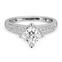 Princess Cut Solitaire With Accents Engagement Ring For Women