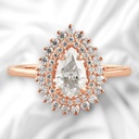 Pear Cut Diamond Halo Engagement Ring For Women