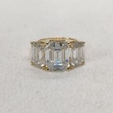 Emerald Three Stone Diamond Ring for Women