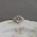  Emerald Cut  Diamond  Ring, Diamond Ring,  Diamond Wedding Ring, Cluster Ring