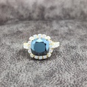 Cushion Diamond Hidden Halo Engagement Ring for Women