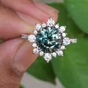 Round Diamond Halo Engagement Ring for Women