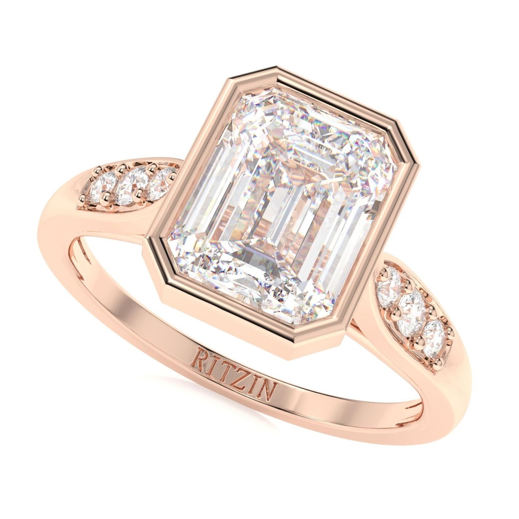 2.00CTEmerald Solitaire Diamond Gold Wedding Ring/Emerald Diamond Bezel Engagement Ring Promise Ring/Christmas gift For Girlfriend