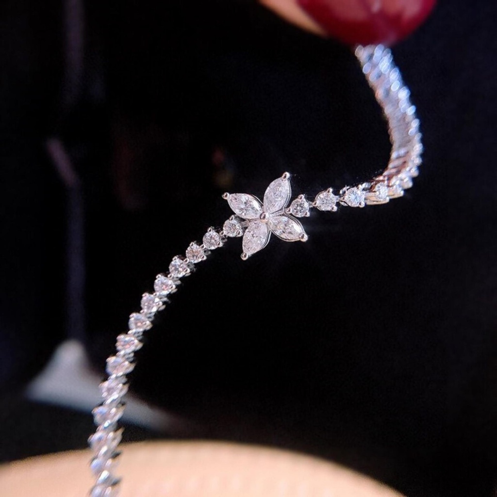 Round And Marquise Diamond Tennis Bracelet For Women
