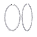  Round Cut Diamond Inside Outside Hoop Earrings For Women