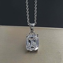 Emerald Cut Diamond Solitaire Necklace for Women