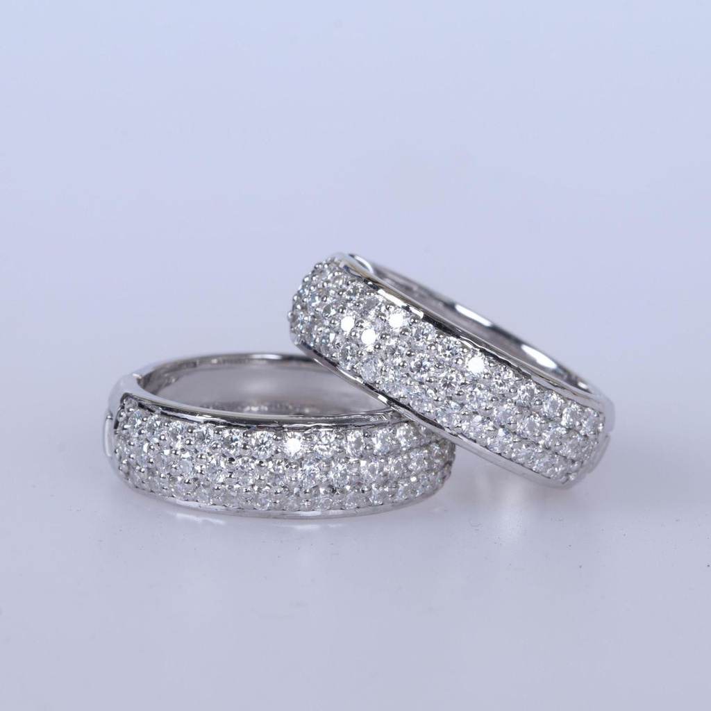  Round Cut Diamond Huggie Hoop Earring For Women