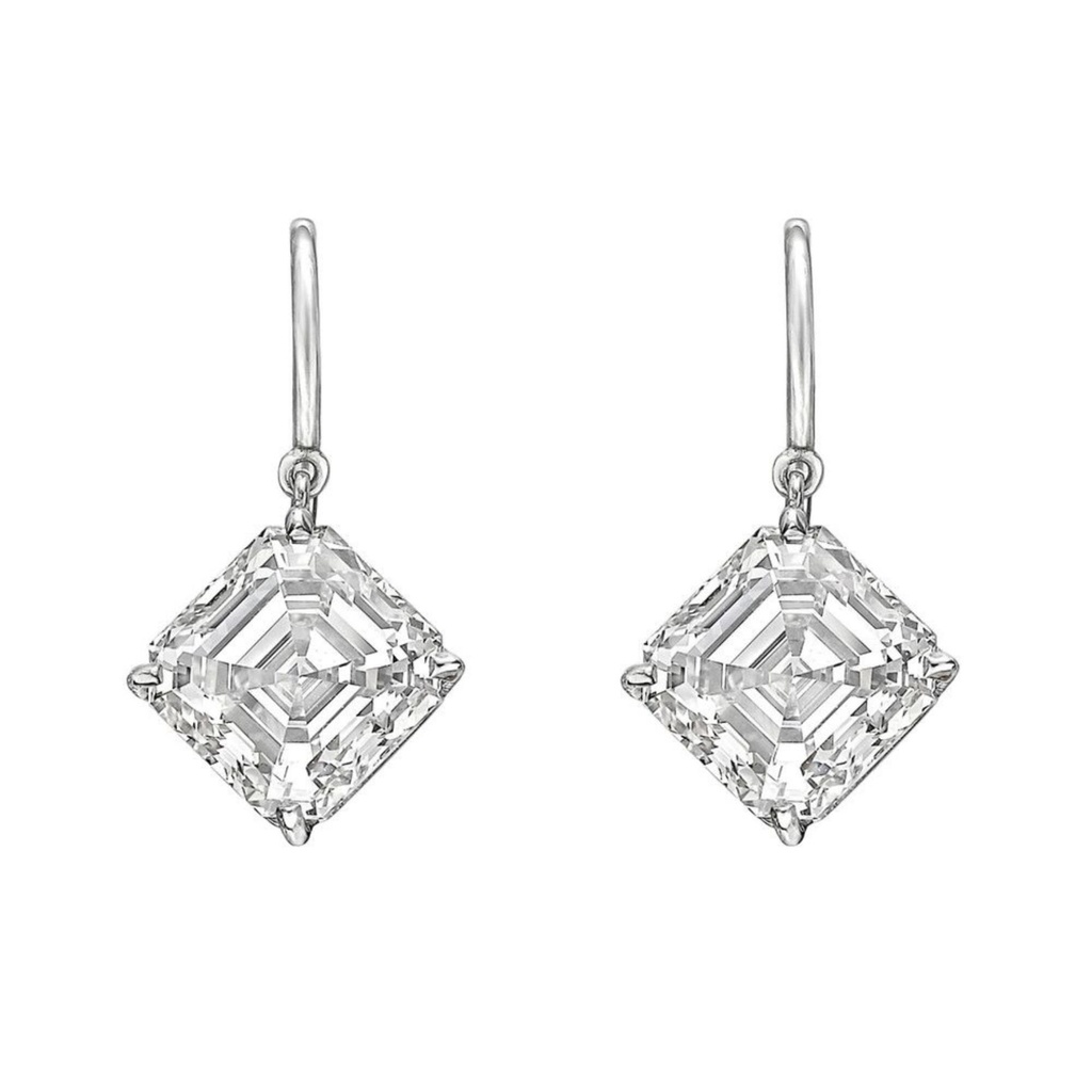 Asscher Diamond Drop Dangle Earrings For Women