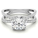 Round Cut Diamond Hidden halo Anniversary Ring for Women