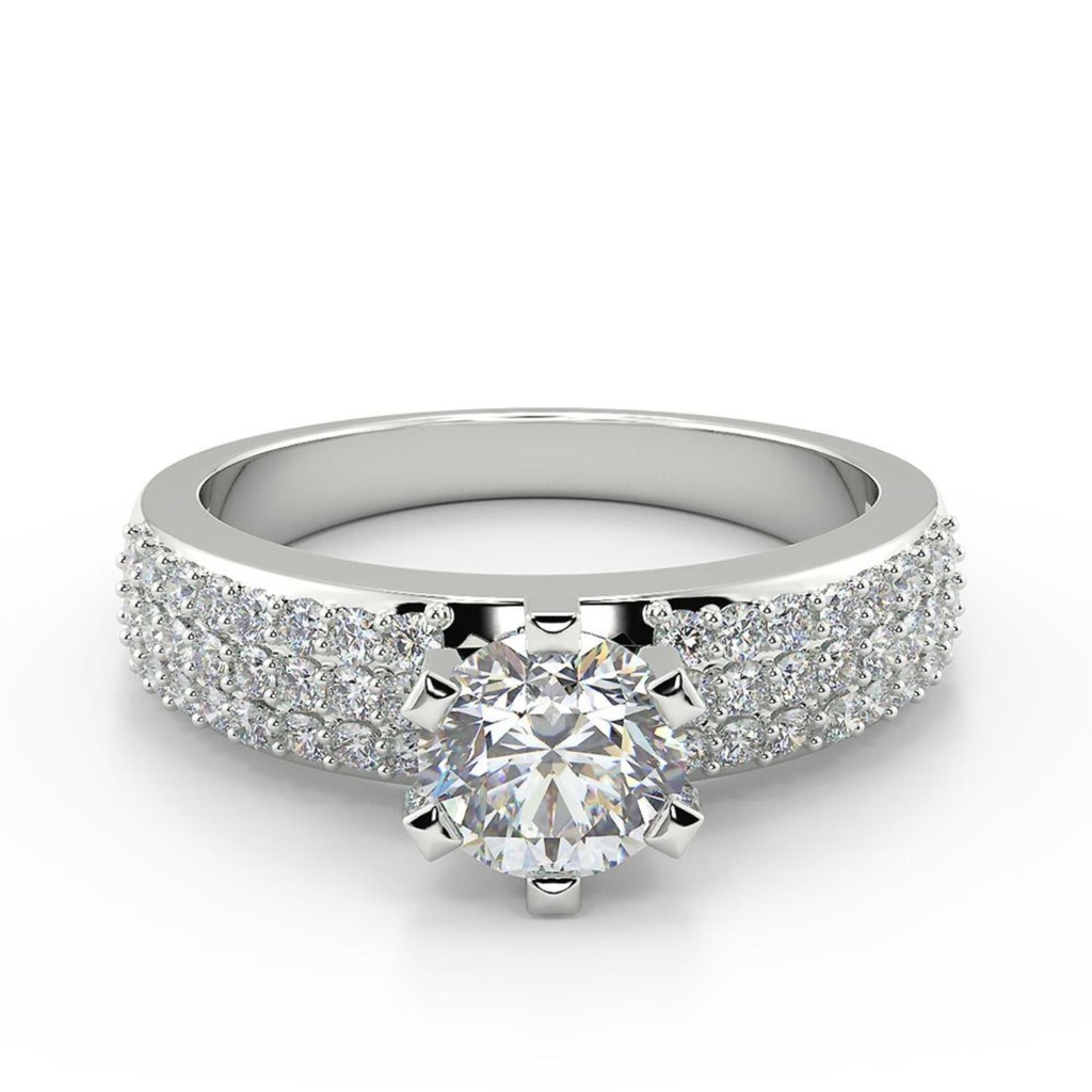 Round Diamond Unique Style Engagement Ring for Women