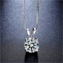  Round Cut Diamond Solitaire Wedding Necklace For Women