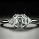  Asscher Cut Diamond Three Stone Engagement Ring For Women