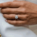  Round Cut Diamond Hidden Halo Engagement Ring For Women