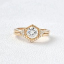  Round Cut Diamond Unique Style Bridal Set For Women