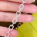 1.00 MM Round Cut Diamond Paper Clip Bracelet For Women