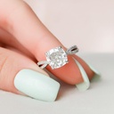 Cushion Cut Diamond Twisted Hidden Halo Anniversary Ring for Women