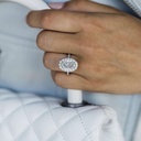 Oval Cut Diamond Hidden Halo Engagement Ring For Women