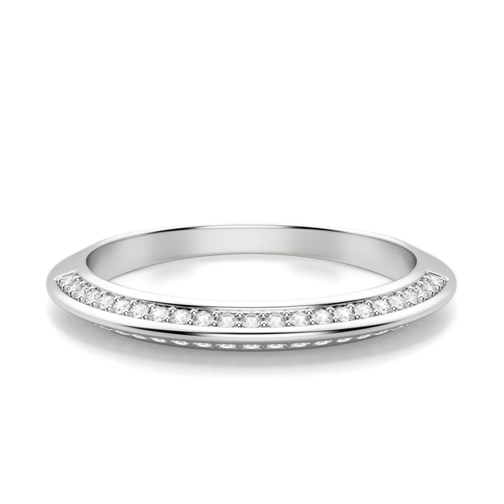  Round Cut Diamond Knife Edge Band for Women