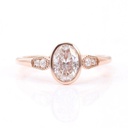 Full Bezel Set Oval Cut Colorless Moissanite Engagement Ring, Timeless Milgrain Wedding Ring, Five Stone Ring, Diamond Promise Ring Women