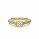 Princess And Round Cut Diamond Hidden Halo Anniversary Ring for Women