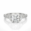 Round And Tringle Prong Setting Diamond Engagement Ring For Women