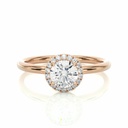  Round Cut Diamond 4 Prong Set Halo Engagement Ring For Women