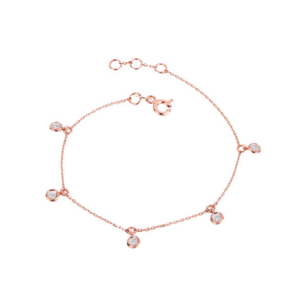  Round Cut Diamond Bezel Set Tennis Bracelet For Women