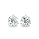  Round Cut Diamond Shaped 3 Prong Set Stud Earrings For Women