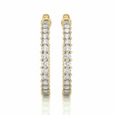 Round Cut Prong Setting Diamond Inside Out Hoop Earrings For Women